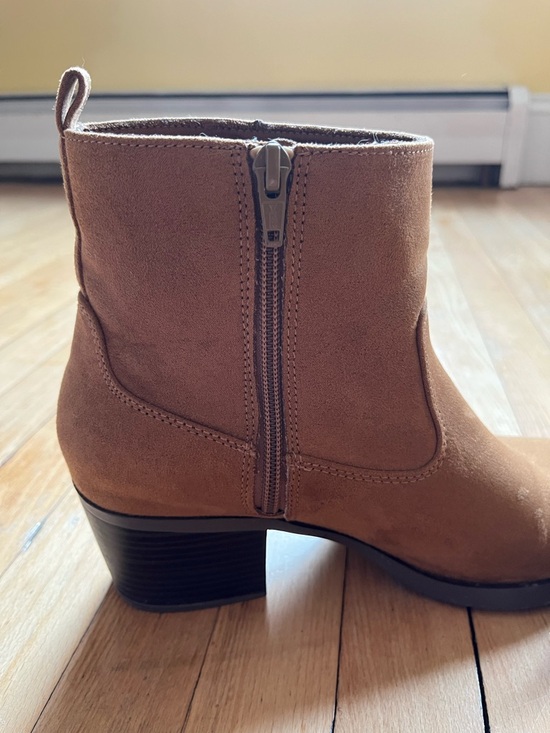 Old Navy Camel Suede-Look Ankle Booties - Picture 7 of 8